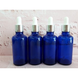 Chai Tinh Dầu 50ml Nắp Bóp Giọt Thủy Tinh Khoen Vàng Hoặc Bạc Thân Nhiều Màu Siêu Xinh