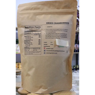 Nam Việt Quất sấy khô nhập khẩu Mỹ không đường, eat clean, ăn kiêng, topping Granola - Dried Cranberry no sugar added