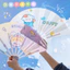 3 Quạt Gấp Nhựa Nhiều Hình Dễ Thương - Thỏ Hồng VPP