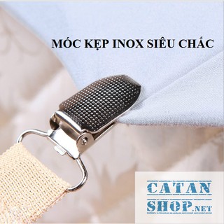 Bộ 4 dây Kẹp drap giường 3 chấu Inox Cố Định Ga Giường, Drap Giường, Tấm Trải Giường Chống Xê Dịch Chịu Lực Tốt