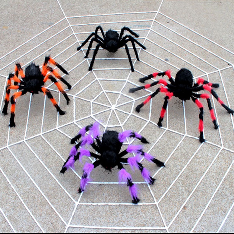 Con Nhện nhung halloween trang trí lễ hội hóa trang chất nhung màu giống thật