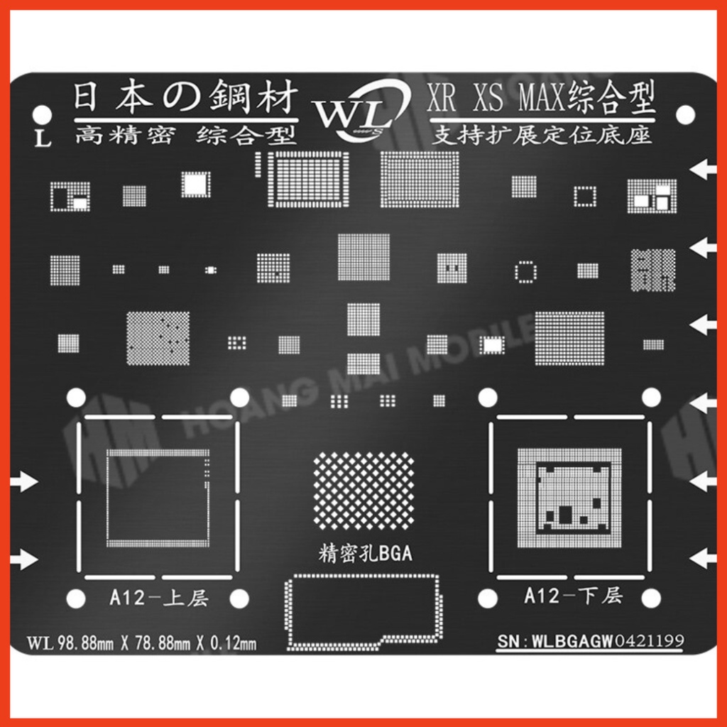 Vỉ tạo chân IC/CPU WL 6G-16PM màu đen