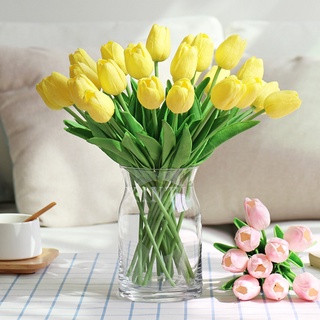 Hoa Giả - Combo 10 cành Hoa Tulip 33cm trang trí nhà cửa, cửa tiệm, phụ kiện trang trí