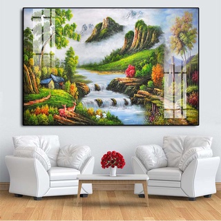Tranh Treo Tường Phong Cảnh Châu Âu - Tranh Phong Cảnh Treo Phòng Khách, Phòng Ngủ Laminate Tráng Gương