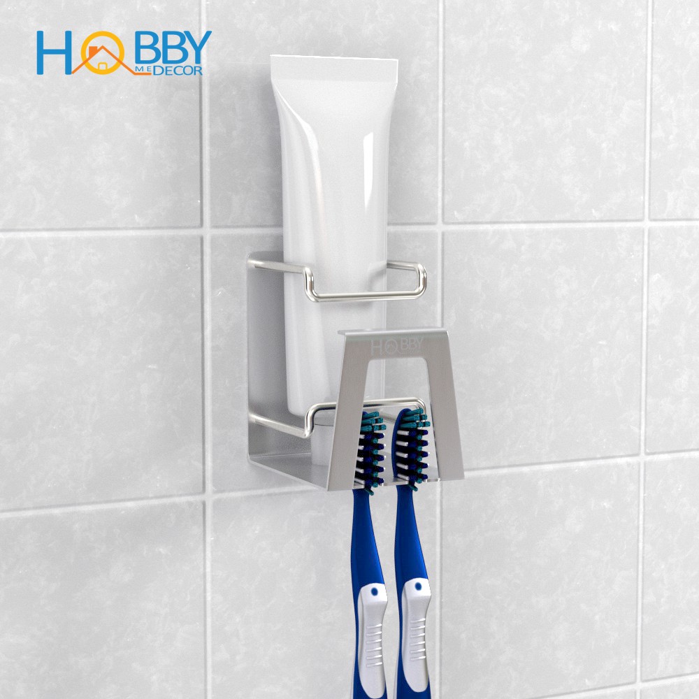 Kệ để bàn chải đánh răng dán tường Hobby home decor KBC31 inox 304 có keo