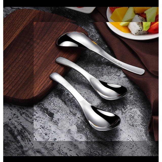 Muỗng Ăn Cơm Lòng Sâu Tiêu Chuẩn Inox 304 Cao Cấp Sáng Bóng Có 3 Kích Thước - M120