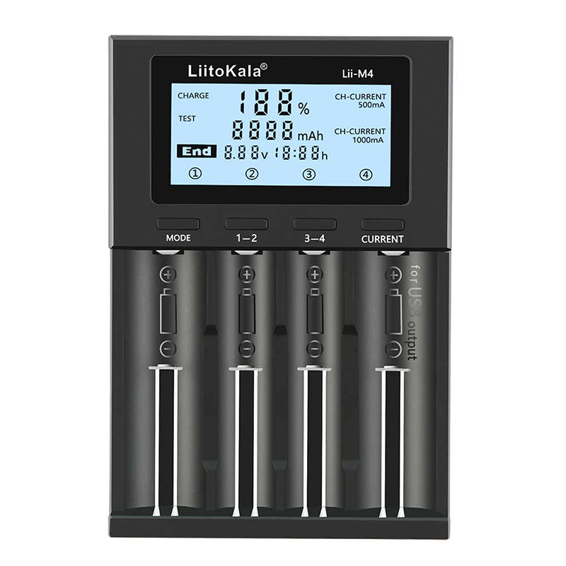 Bộ Sạc Pin Liitokala Lii-M4, Lii-M4S Đa Năng Test Dung Lượng Nguồn Vào ...