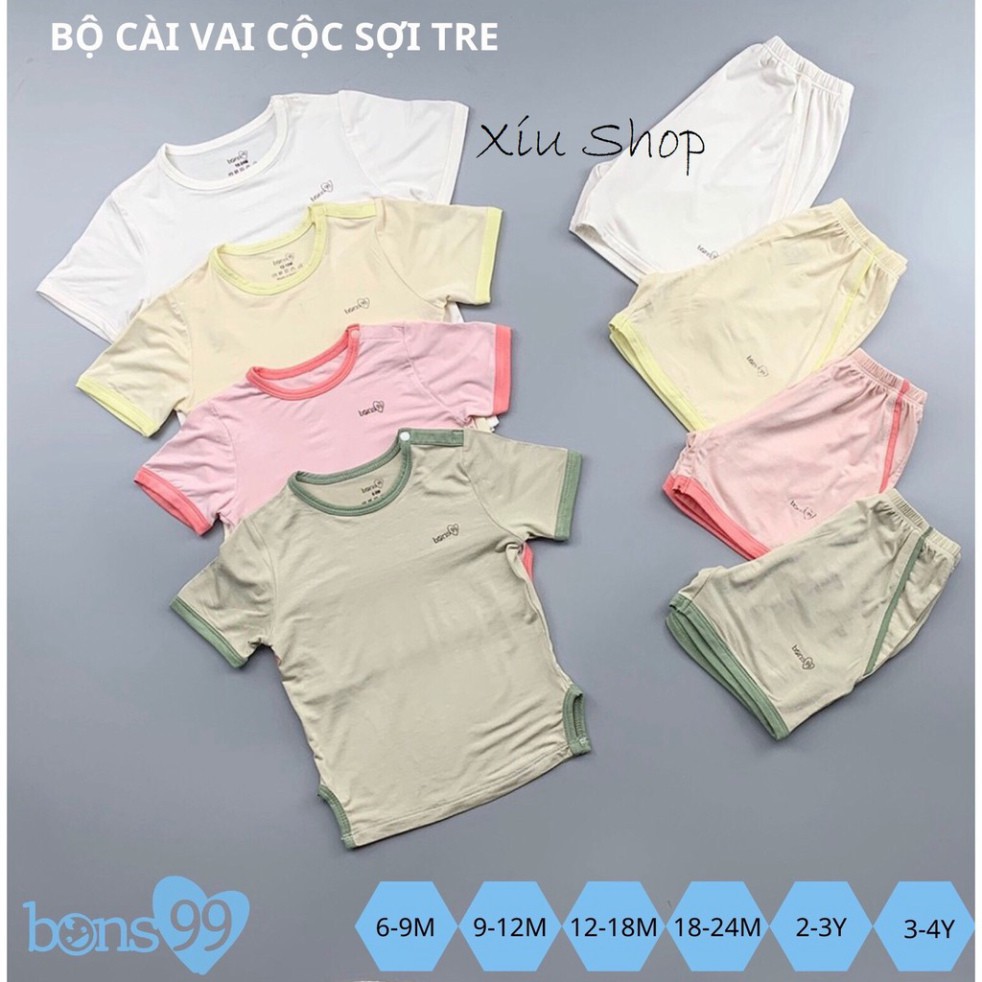 Bon99 bộ cộc tay bé vải sợi tre | Shopee Việt Nam