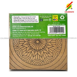 Khung vẽ tranh Canvas gỗ bộ 2 hình 11x11cm, VAT - COLORMATE
