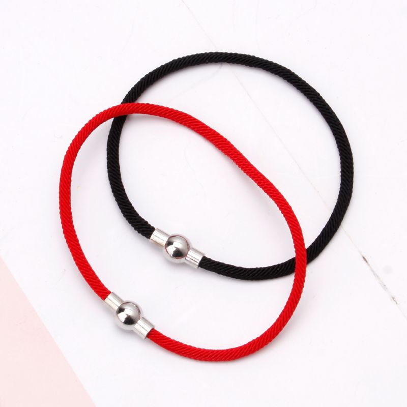 Vòng tay dây bện may mắn phối khóa nam châm xinh xắn