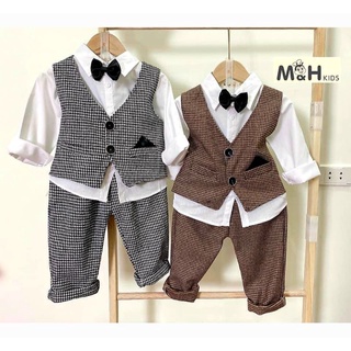 [Made in vietnam] Bộ vest gile kèm áo sơmi trắng chất mềm đẹp hàng shop đẹp