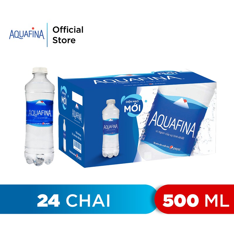 [HỎA TỐC-HCM]Thùng 24 Chai Nước tinh khiết Aquafina (500ml/chai)