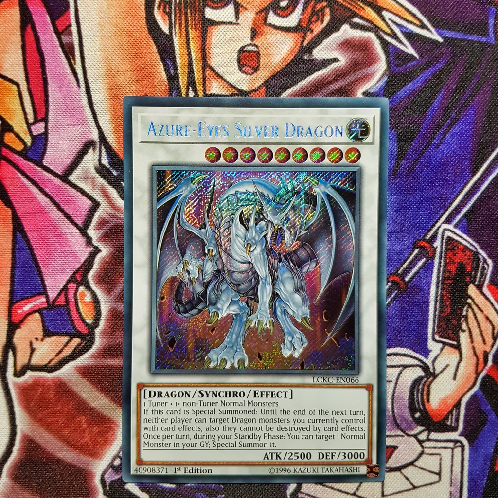 Thẻ bài Yugioh chính hãng | Azure-Eyes Silver Dragon | LCKC Secret rare ...