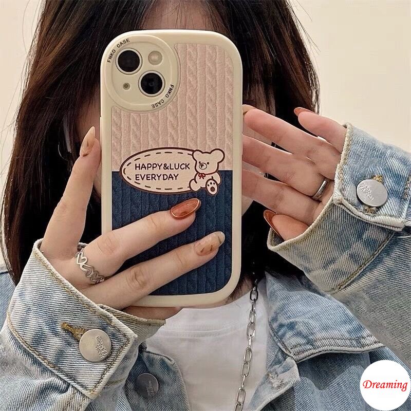 Ốp Lưng Cho Redmi Note 13 12 11S 10S 9S 8 7 A1 A2 12C 11A 10C 10A 9C 9A 9T C55 C50 X5 X3 NFC GT M3 10T 13T Pro 11T Hình Bầu Dục Mắt Lớn Mềm Ốp Lưng Điện Thoại Họa Tiết Happy Sọc Gấu