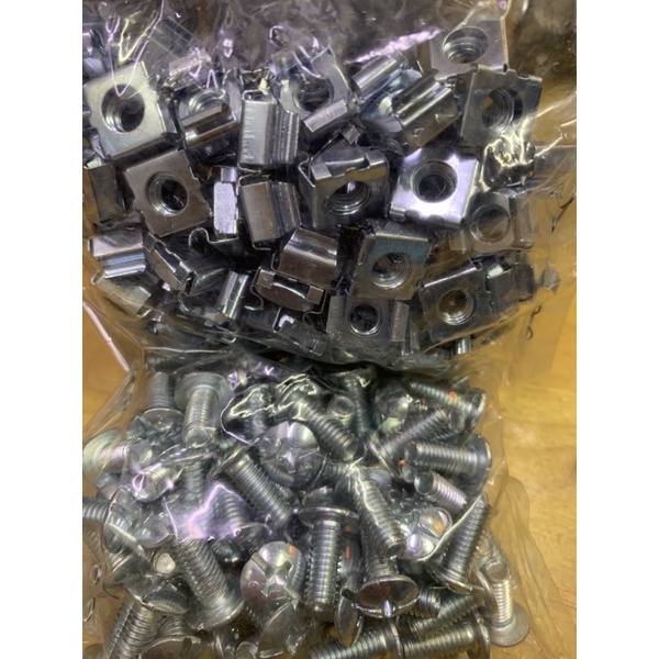 ốc bắt tủ rack m6 va bulong 6x15(combo 50bộ)(mạ và inox) | Shopee Việt Nam