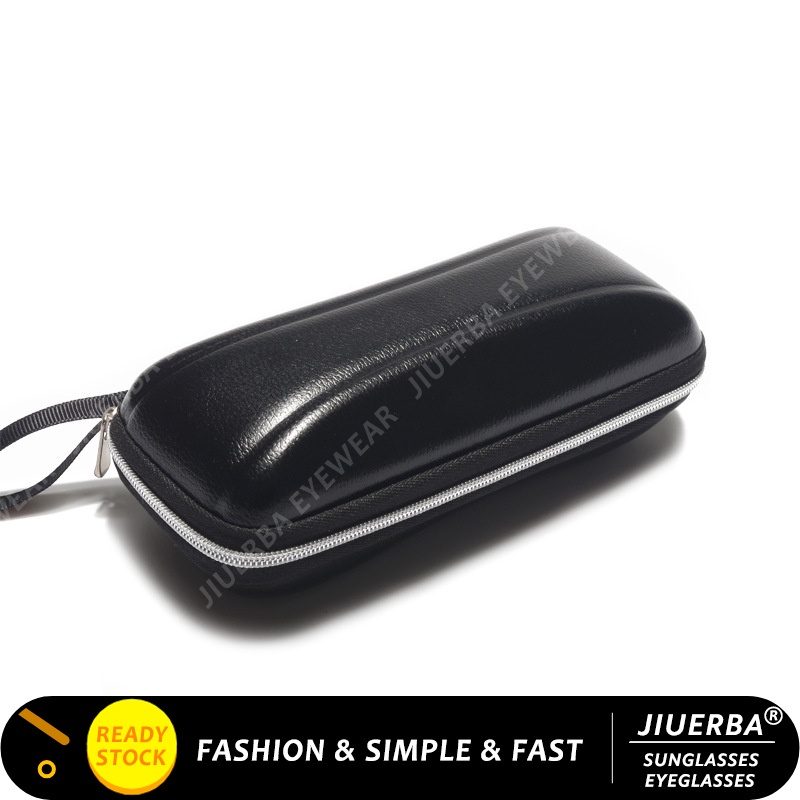 Hộp đựng kính mắt kính mát JIUERBA chất liệu da có khóa kéo thời trang dành cho cả nam và nữ