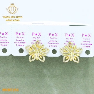 Bông Tai Nữ Titan, Khuyên Tai Đính Đá Xi Mạ Vàng 24k Cao Cấp - Trang Sức Hava Hong Kong - HVBT151