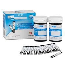 Combo hộp 50 que thử đường huyết + hộp 50 kim lấy máu của máy đo đường huyết sinocare Safe-Accu