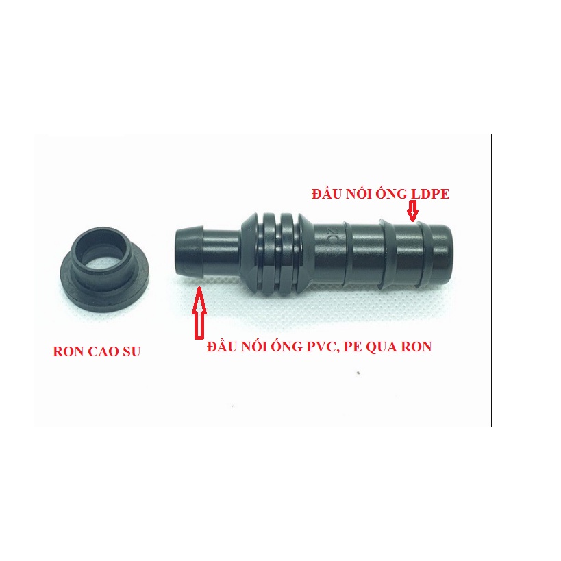 Khởi Thủy Ống PE/LDPE 16mm-20mm-25mm có ron cao su- nối ống chính PVC, Ldpe sang ống ldpe