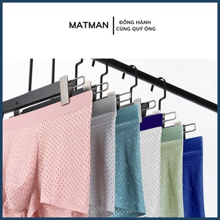 Quần Lót Lưới Nam Cao Cấp Dệt Lạnh Không Đường May, Quần Lót Boxer Nam Cotton Kháng Khuẩn Co Giãn