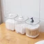 Hộp đựng bông tẩy trang trong suốt nắp gắn hình dễ thương