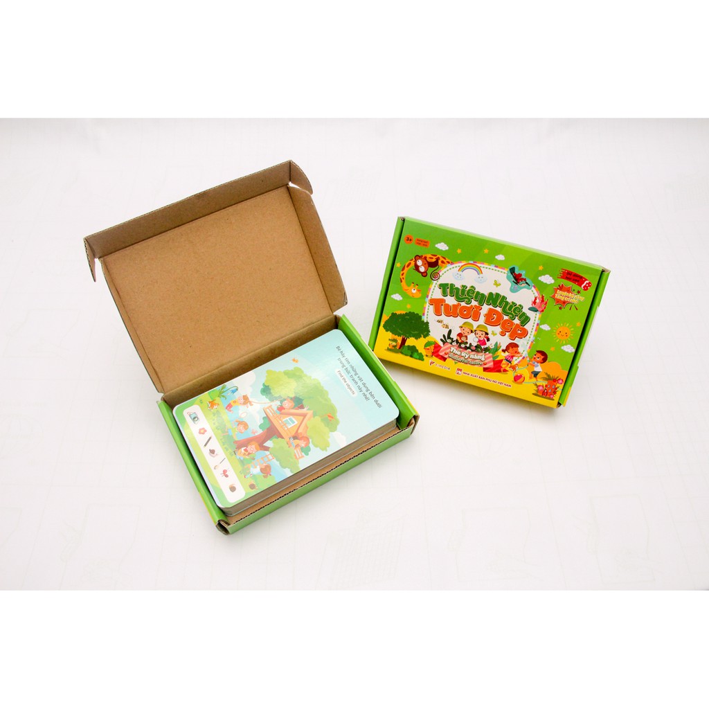 Thẻ 100 trò chơi phát trển trí não cho bé từ 3-7t, chơi được nhiều lần - Thiên nhiên tươi đẹp