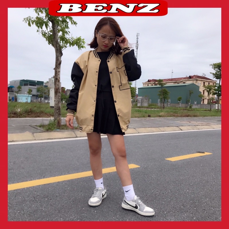 Áo khoác dù bomber nam nữ in hình chữ F áo gió 2 lớp Fom rộng unisex oversize đến 70kg chất vải mero sịn mềm mịn AT 7689