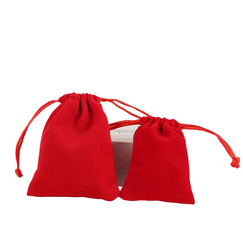 combo 10 túi nhung đỏ - đen trơn dây rút 8x10cm | Shopee Việt Nam