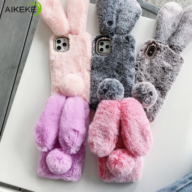 Ốp điện thoại lông thỏ cho Samsung Galaxy M31S M21 M30S A42 M42 A12 M12 F12 A31 A21S A01 M01