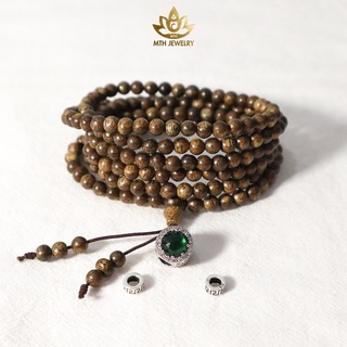 Vòng Tay Trầm Hương 216 Hạt 4mm Trầm Tốc Việt Mix Charm Bạc S925 Màu Đá Tùy Chọn - Mộc Trầm Hương MTH