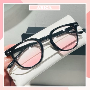 Mắt kính má hồng nữ giả cận thời trang Hottrend phong cách Hàn Quốc kính mát gọng cận mắt Ombre hồng 096