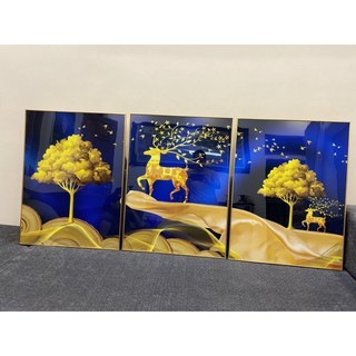 Bộ Tranh Treo Tường Decor Tráng Gương Phong Cách Bắc Âu Treo Phòng Khách Phòng Làm Việc. Tặng Kèm Đinh Treo H3