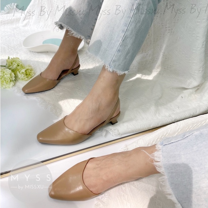 Giày cao gót nữ MYSS mũi vuông quai thun sau 3 cm thời trang - SU132
