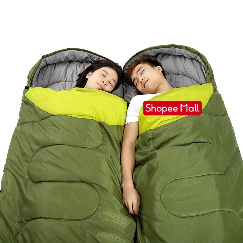 Ảnh (FREE SHIP) Túi Ngủ Văn Phòng Du Lịch Cao Cấp Có Trùm Đầu Lót Bông Chính Hãng Amalife 1
