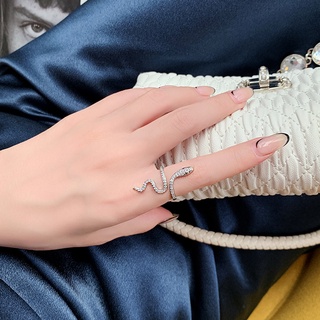 Nhẫn Hình Rắn Đính Đá Đơn Giản Cá Tính Thời Trang