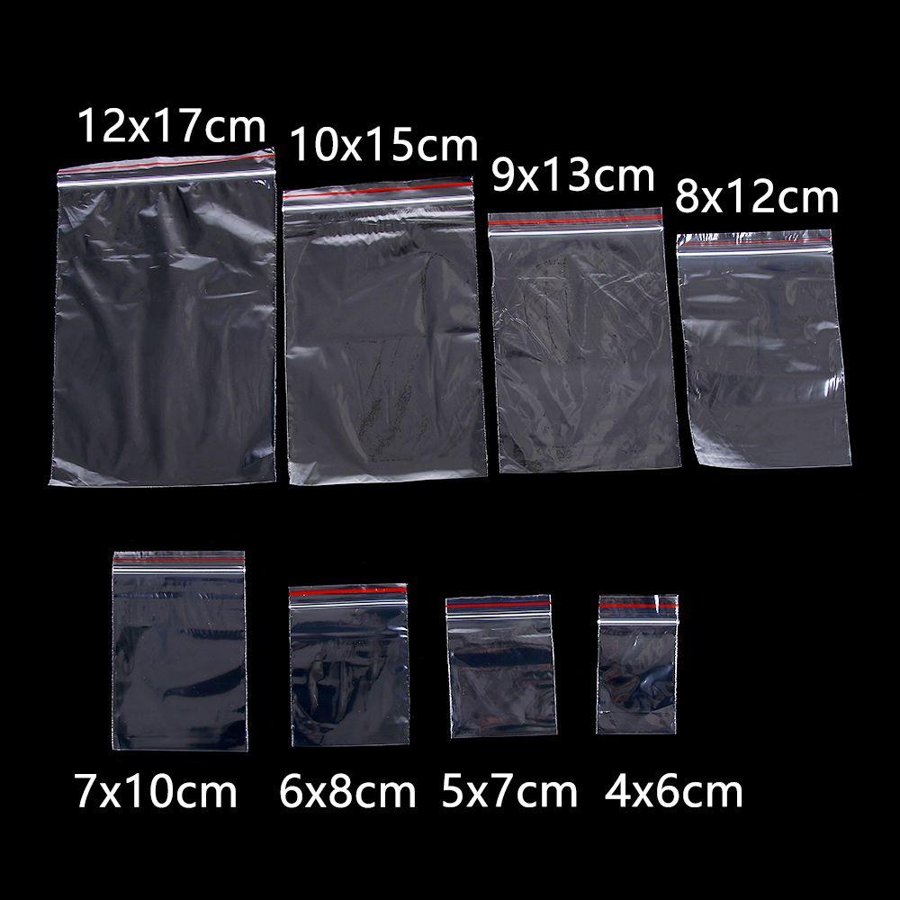 NKSFX 100 Cái / gói Túi Zip Trang Sức Có Thể Đóng Lại Tự Dính Bảo Quản Túi PE