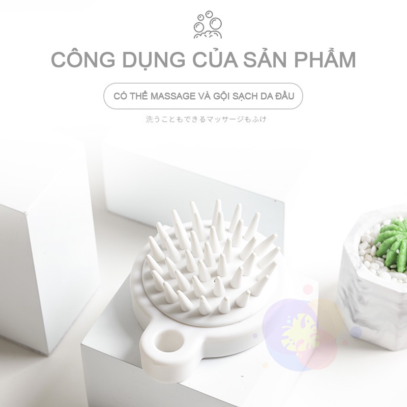 Lược Gội Đầu Massage Silicon Giúp Mát Xa Da Đầu Giảm Rụng Tóc Kích Thích Mọc Tóc