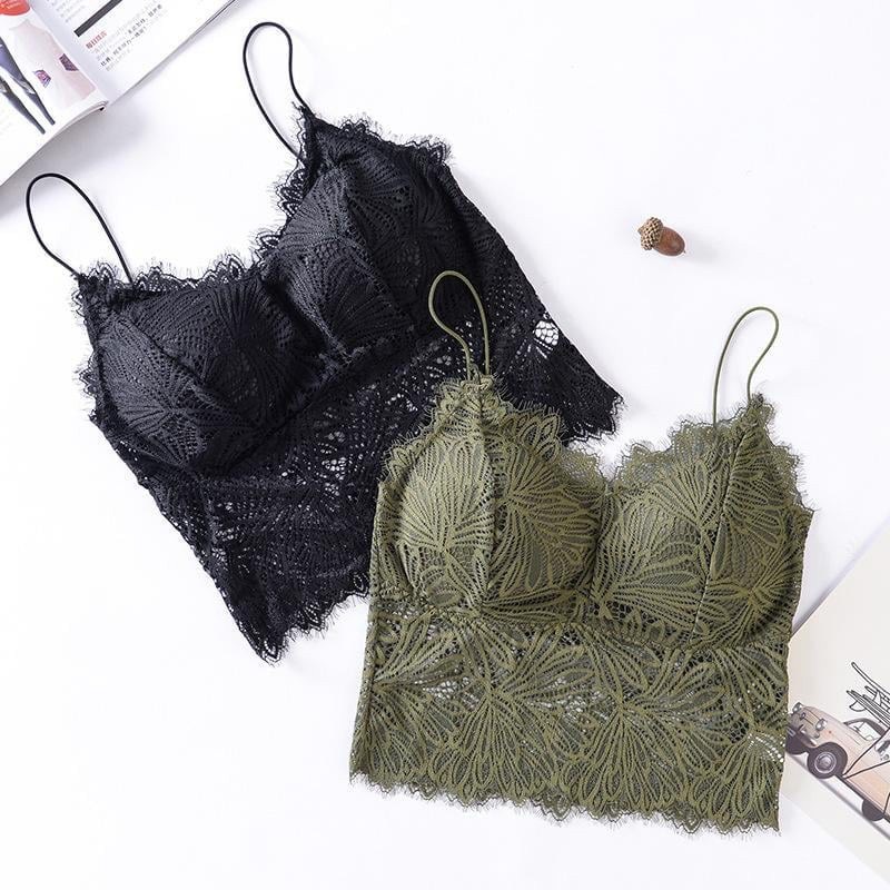 Áo lót Bra ren ,Áo bra 2 dây có đệm ngực dáng croptop 2817