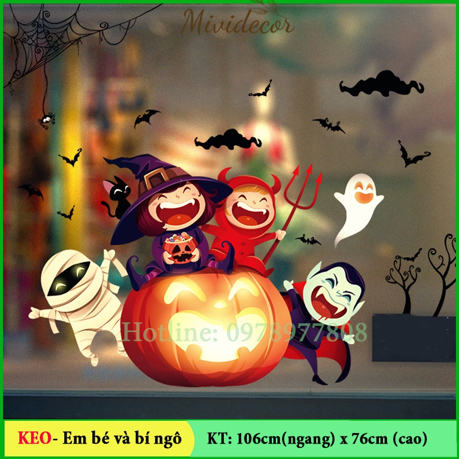 Decal Halloween Trang Trí Lễ Hội Halloween Nhìn được 2 Mặt Tổng Hợp đủ ...