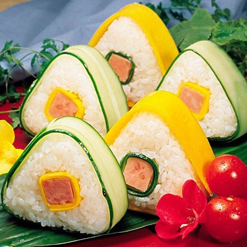 1 Khuôn làm cơm nắm Sushi hình tam giác bằng nhựa DIY
