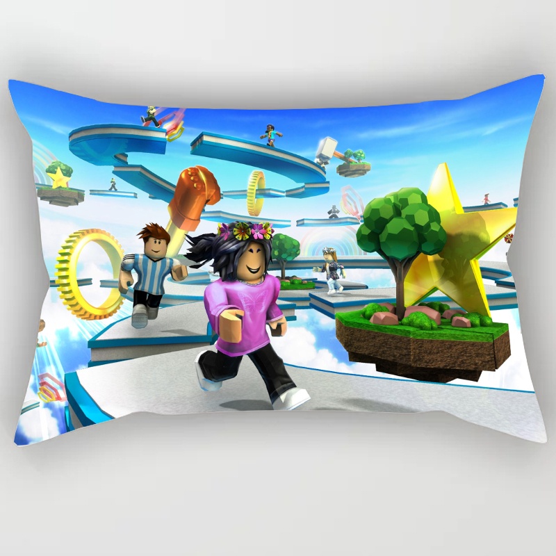 Vỏ Gối Hình Chữ Nhật Nhiều Lớp In Hình Trò Chơi Roblox Bằng Polyeste Trang Trí Nhà Cửa (Không Kèm Lõi)