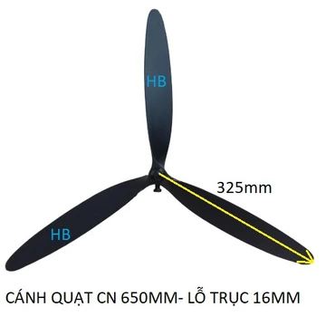 Cánh quạt công nghiệp 650mm lỗ trục 16mm - Cánh quạt công nghiệp thông dụng