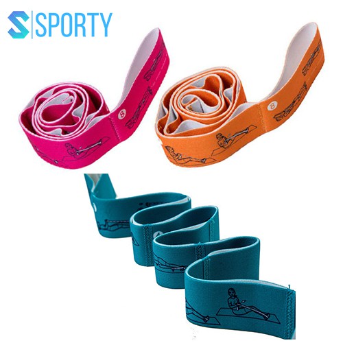 Bộ dây co giãn 8 dây kĩ thuật số, dây đai co giãn để tập Yoga, tập nhảy chính hãng SPORTY YGT3