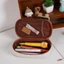 Túi đựng bút vải canvas sức chứa lớn in họa tiết gấu hoạt hình đáng yêu tiện lợi
