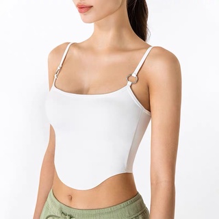 Áo Bra Tập Gym Nữ Crop Khoen Vạt Bầu Có Mút Liền Năng Động [ĐỒ TẬP GYM NỮ]