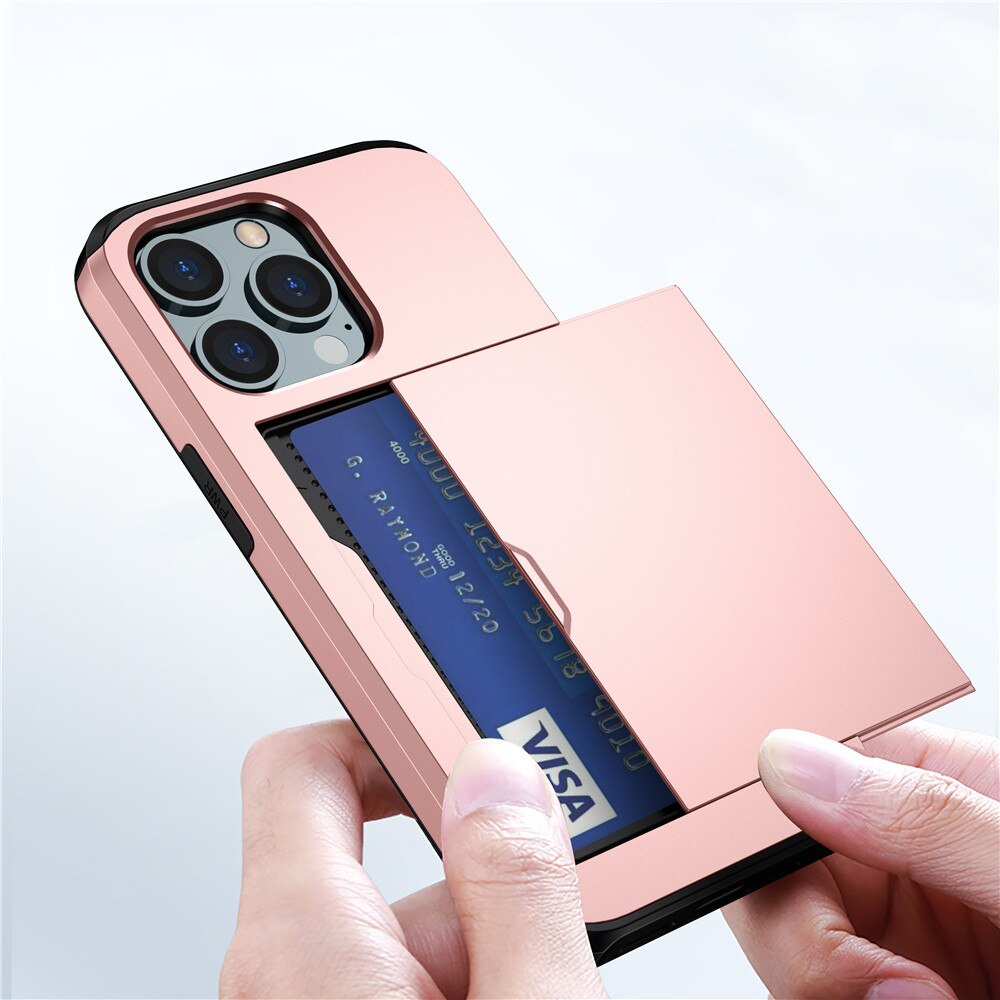 Ví Trượt Điện Thoại Cho iPhone 13 17 Pro Max Khe Cắm Thẻ 16 Pro MAX Armor Chống Sốc Chống Va Đập Mặt Sau