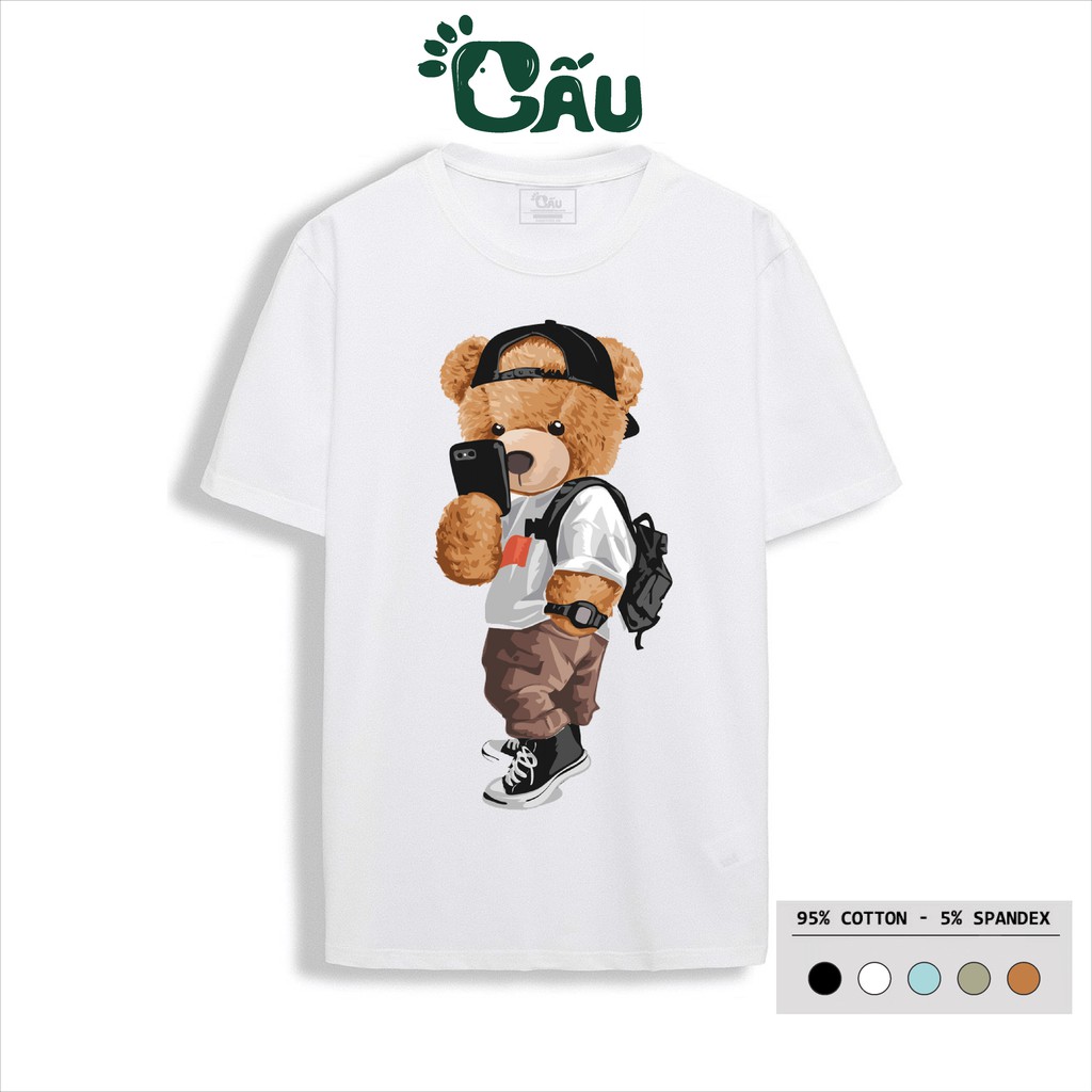 Áo thun Nam GẤU 194 Gấu Teddy Hiphop Ngầu cổ tròn tay ngắn vải coton co dãn, dày dặn, form regular fit – Gấu Cực Ngầu