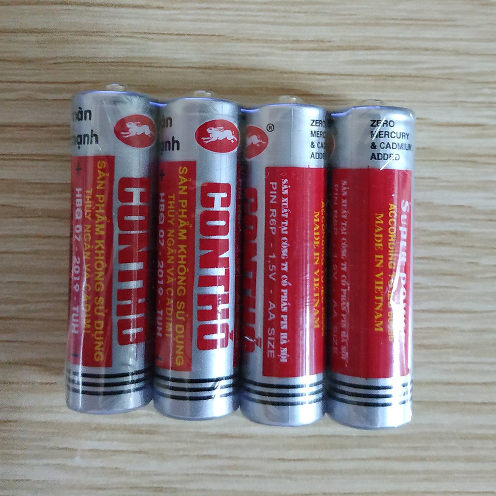 Combo 4 Viên Pin Tiểu AA - Viên Lớn Rabit - Pin Cho Đèn Pin, Đồng Hồ ...