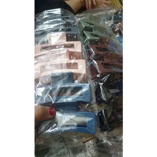 Sỉ - Lẻ Kẹp tóc hình chữ nhật đen trắng phong cách Hàn Quốc