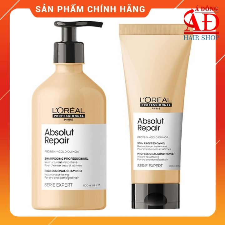 [Loreal] Bộ dầu gội xả phục hồi toàn diện L'oreal Professionel Absolut Repair Vàng